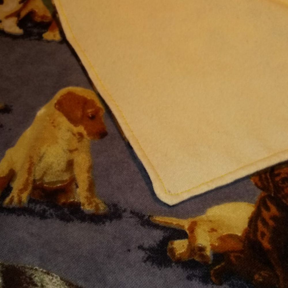 Homemade Dog Grey and Yellow Baby Blanket
